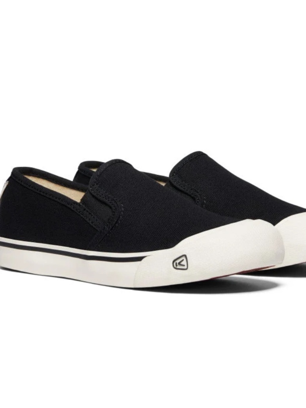 Keen Black Coronado III Slip-On Canvas Sneakers with White Toe-size 10